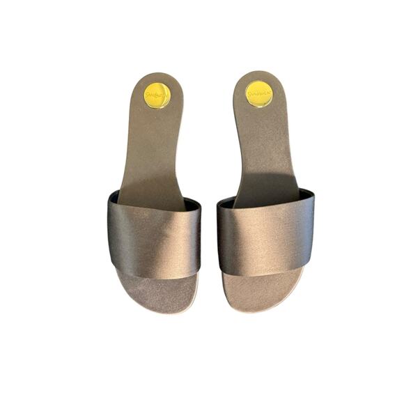 Saint Laurent NIB Carlyle Satin Flat Slide Sandals in Roast Brown Size 41 - Picture 5 of 13